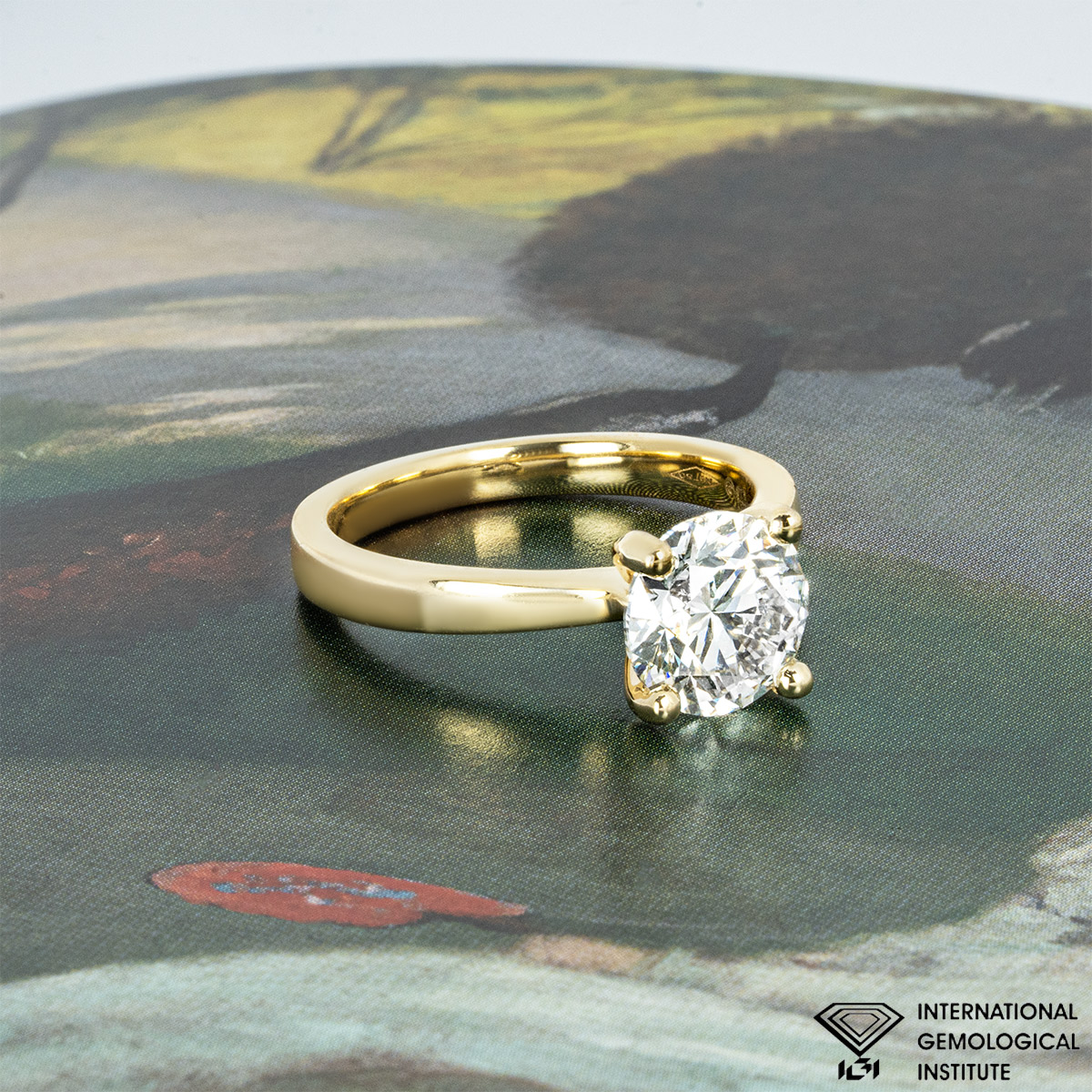 Yellow Gold Round Brilliant Cut Lab Grown Diamond Ring 2.04ct H/VS1